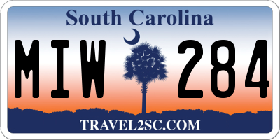 SC license plate MIW284