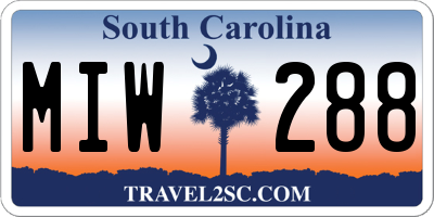 SC license plate MIW288