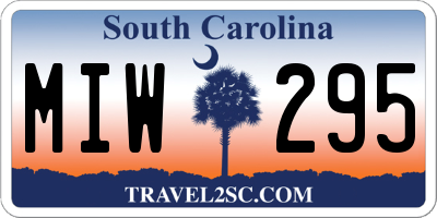 SC license plate MIW295