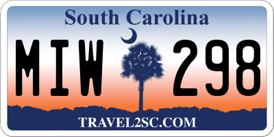 SC license plate MIW298