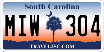 SC license plate MIW304