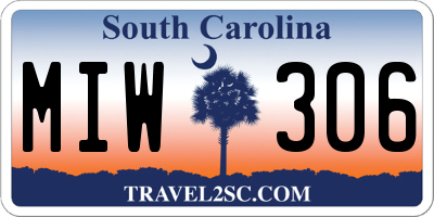 SC license plate MIW306