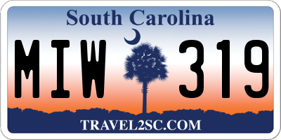 SC license plate MIW319