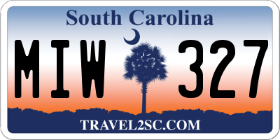 SC license plate MIW327