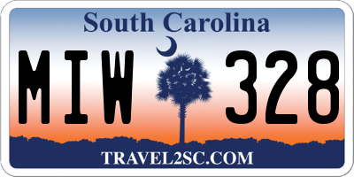 SC license plate MIW328