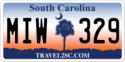SC license plate MIW329
