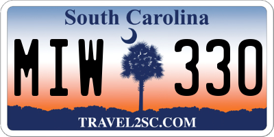SC license plate MIW330