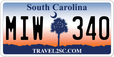 SC license plate MIW340