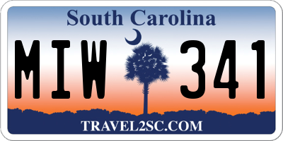 SC license plate MIW341