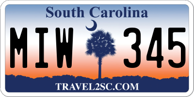 SC license plate MIW345