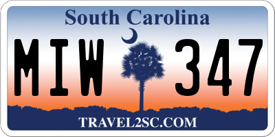 SC license plate MIW347