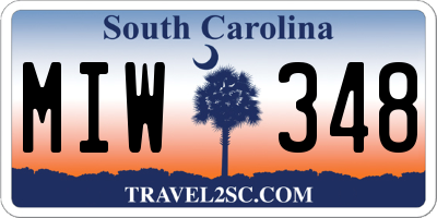 SC license plate MIW348