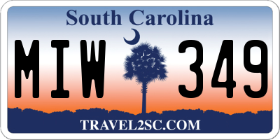 SC license plate MIW349