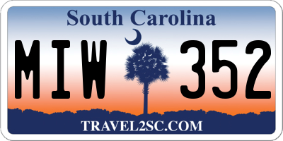 SC license plate MIW352