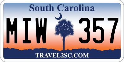 SC license plate MIW357
