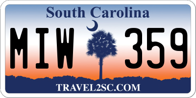 SC license plate MIW359