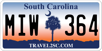 SC license plate MIW364