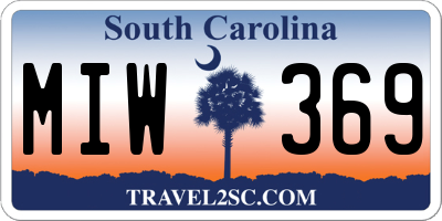 SC license plate MIW369