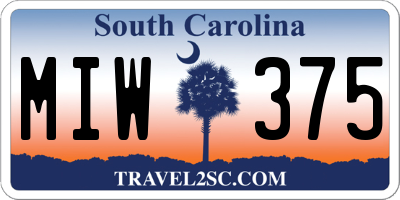 SC license plate MIW375