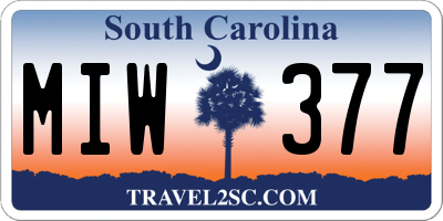 SC license plate MIW377