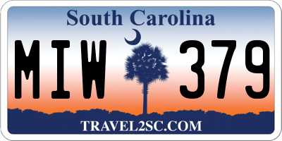 SC license plate MIW379