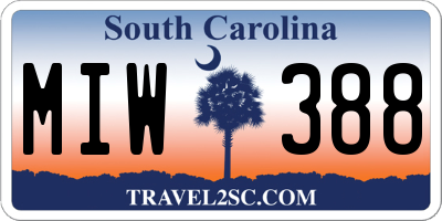 SC license plate MIW388