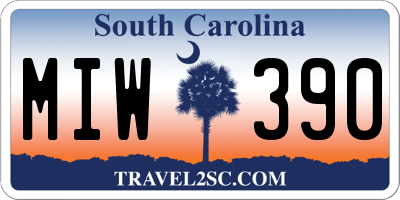 SC license plate MIW390