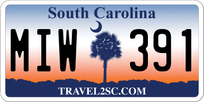 SC license plate MIW391