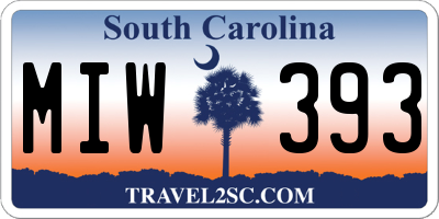 SC license plate MIW393