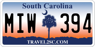 SC license plate MIW394