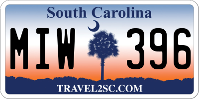 SC license plate MIW396