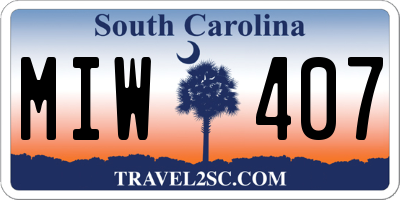 SC license plate MIW407