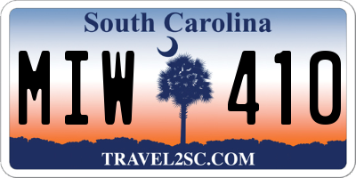SC license plate MIW410