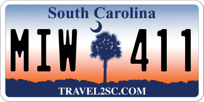 SC license plate MIW411