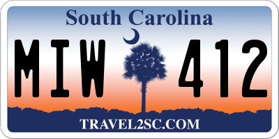 SC license plate MIW412