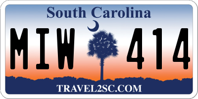 SC license plate MIW414