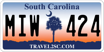 SC license plate MIW424