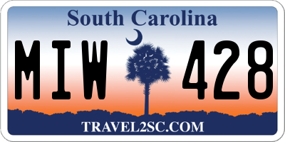 SC license plate MIW428