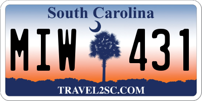 SC license plate MIW431