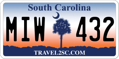 SC license plate MIW432
