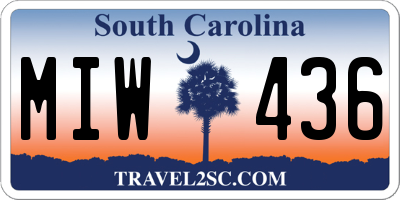 SC license plate MIW436