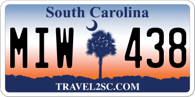 SC license plate MIW438