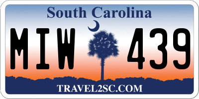 SC license plate MIW439
