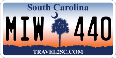 SC license plate MIW440