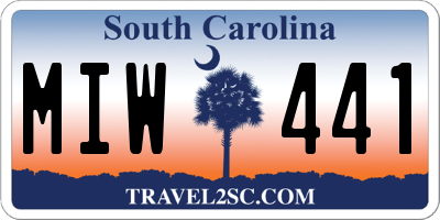 SC license plate MIW441