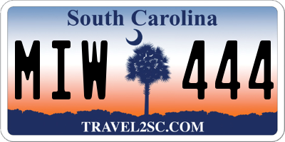SC license plate MIW444