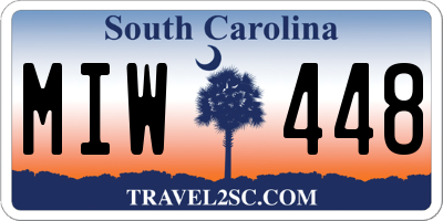 SC license plate MIW448