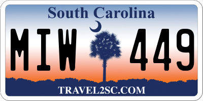 SC license plate MIW449