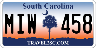 SC license plate MIW458