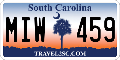 SC license plate MIW459